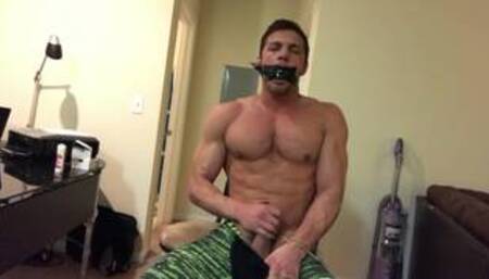 Brandon Cody Self Bondage Jack Off and CUM