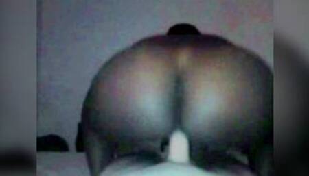 46_Black fat ass bouncing on BWC in the night till It comes inside on hidden cam !
